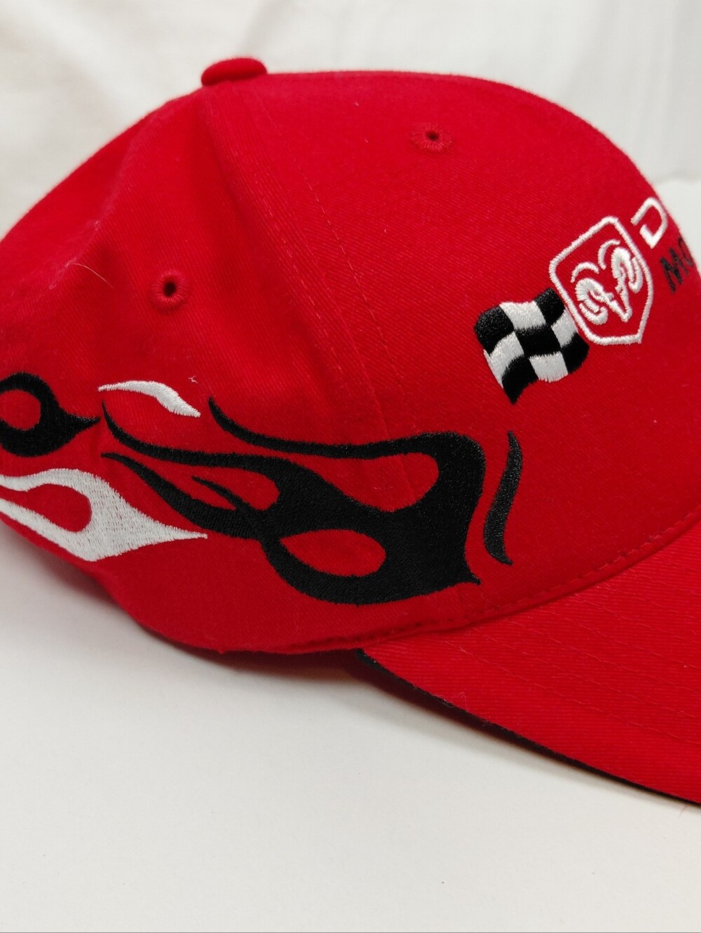 Dodge Motorsports Nascar Flames Baseball Cap Hat Red Black Vintage 2004